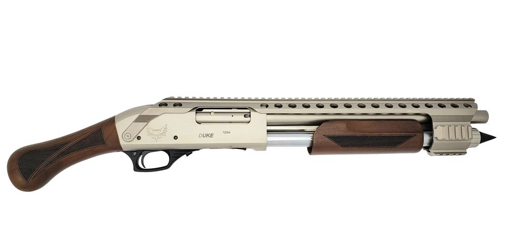 Emperor Arms Duke 111 Pump Action Silver w/ Wood Grip 4+1 Emperor Arms Duke 111 Pump Action Silver w/ Wood Grip 4+1