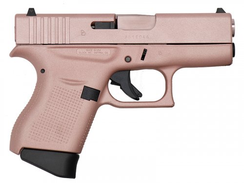 Glock - G43, 9mm, 3.39" Barrel, Fixed Sights, Rose Gold Cerakot Glock - G43, 9mm, 3.39" Barrel, Fixed Sights, Rose Gold Cerakot