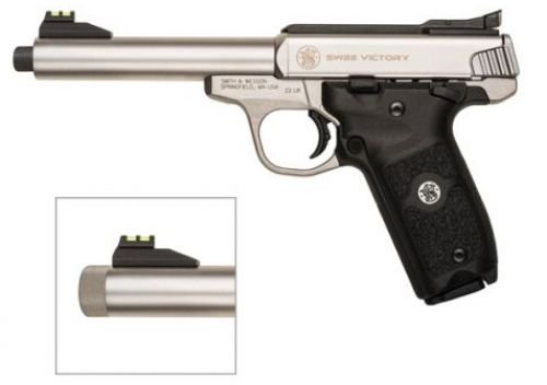 Smith & Wesson 10201 VICTORY .22 LR 5.5 10R Threaded Barrel St Smith & Wesson 10201 VICTORY .22 LR 5.5 10R Threaded Barrel St