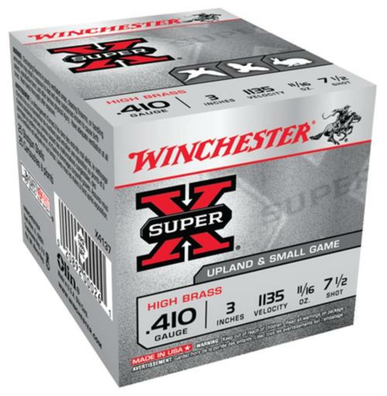 Winchester 5 Super-X High Brass 410 ga 3" 11/16 oz 7.5 Shot 25Box/10Case Winchester 5 Super-X High Brass 410 ga 3" 11/16 oz 7.5 Shot 25Box/10Case