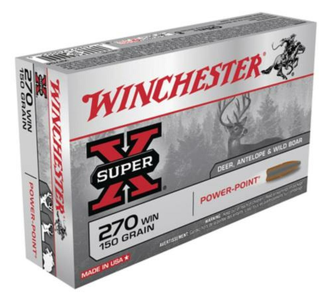 Winchester Super-X .270 Win 150 Gr, Power-Point, 20rd Box Winchester Super-X .270 Win 150 Gr, Power-Point, 20rd Box