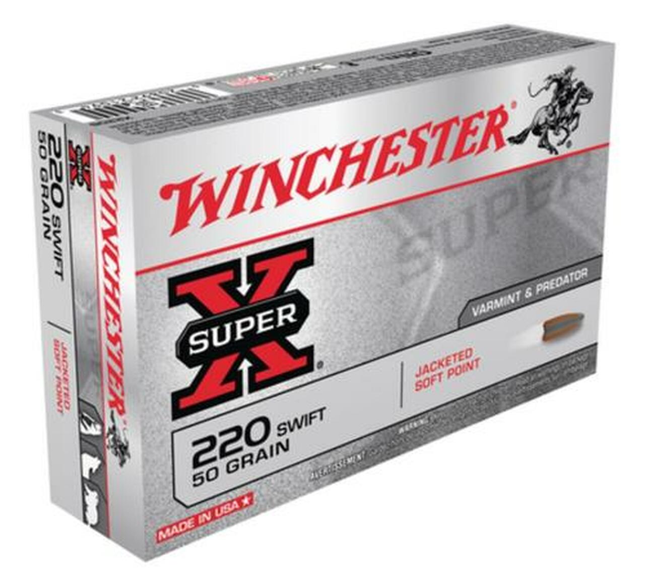 Winchester Super X 220 Swift Pointed Soft Point 50gr, 20Box/10Case Winchester Super X 220 Swift Pointed Soft Point 50gr, 20Box/10Case