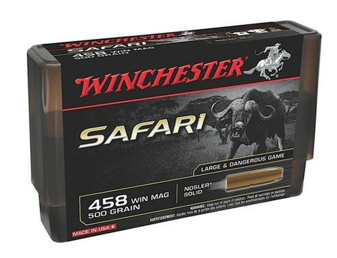 Winchester 458 Win Mag 500gr, NOS Solid, 20rd Boxe Winchester 458 Win Mag 500gr, NOS Solid, 20rd Boxe