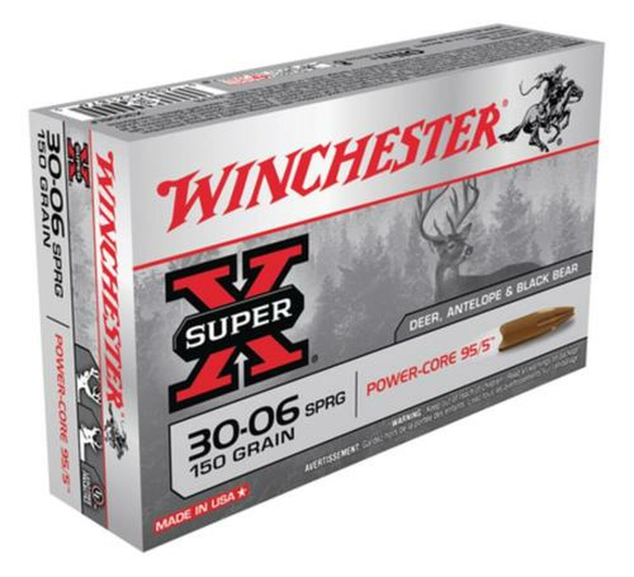 Winchester Super-X Power Core .30-06 Springfield 150gr, Power Core 95-5 20rd Box Winchester Super-X Power Core .30-06 Springfield 150gr, Power Core 95-5 20rd Box