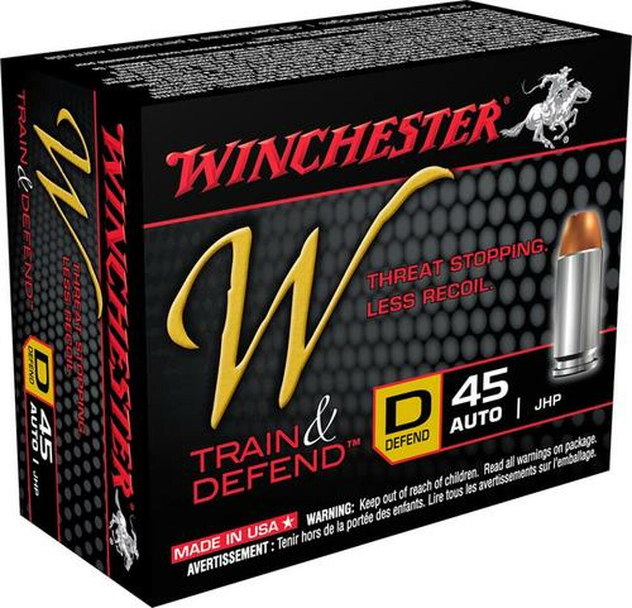 Winchester W Train & Defend 45 ACP Defend 230 gr, JHP 20rd Box Winchester W Train & Defend 45 ACP Defend 230 gr, JHP 20rd Box