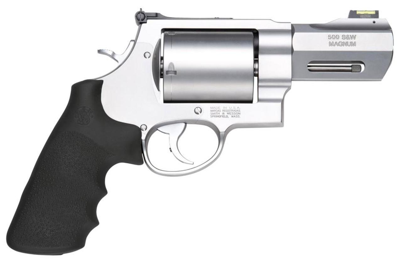 Smith & Wesson 500 Performance Center 500 SW Magnum 3.5" Custom Barrel, SS Finish, Rubber Grips, Fiber Optic Front Sight, 5Rd, Unfluted Cylinder Smith & Wesson 500 Performance Center 500 SW Magnum 3.5" Custom Barrel, SS Finish, Rubber Grips, Fiber Optic Front Sight, 5Rd, Unfluted Cylinder