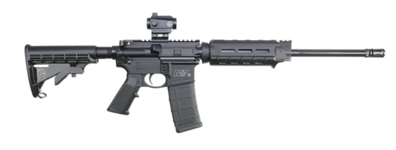 Smith & Wesson M&P15 Sport II OR Magpul MOE with CTS-103 5.56 NATO 16" Barrel, 6-Pos Synthetic Black Stock Black Matte/Black Armornite Barrel, 30rd Smith & Wesson M&P15 Sport II OR Magpul MOE with CTS-103 5.56 NATO 16" Barrel, 6-Pos Synthetic Black Stock Black Matte/Black Armornite Barrel, 30rd