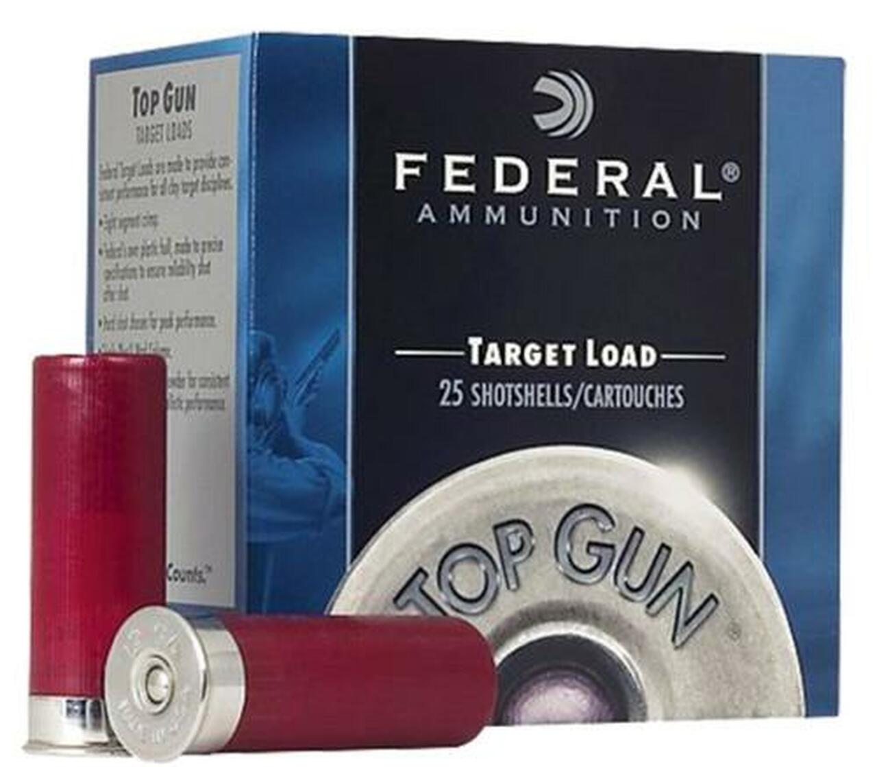 Federal Top Gun Target 12 Ga, 2.75", 1-1/8oz, 9 Shot, 25rd/Box Federal Top Gun Target 12 Ga, 2.75", 1-1/8oz, 9 Shot, 25rd/Box