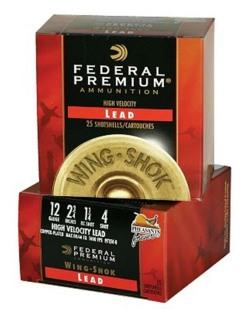 Federal Wing-Shok High Velocity Lead 12 Ga, 3", 1-5/8oz, 6 Shot, 25rd/Box Federal Wing-Shok High Velocity Lead 12 Ga, 3", 1-5/8oz, 6 Shot, 25rd/Box