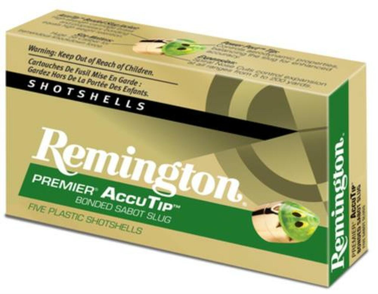 Remington Premier Accu-Tip Bonded Sabot Slug 20 Ga 260gr, 2.75'''''''''''''''''''''''''''''''', 1850 FPS, Power Port Tip, 5rd/Box Remington Premier Accu-Tip Bonded Sabot Slug 20 Ga 260gr, 2.75'''''''''''''''''''''''''''''''', 1850 FPS, Power Port Tip, 5rd/Box