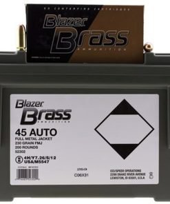 CCI Ammunition Blazer Brass Ammunition 45 ACP 230gr, Full Metal Jacket, 200rd/Box
