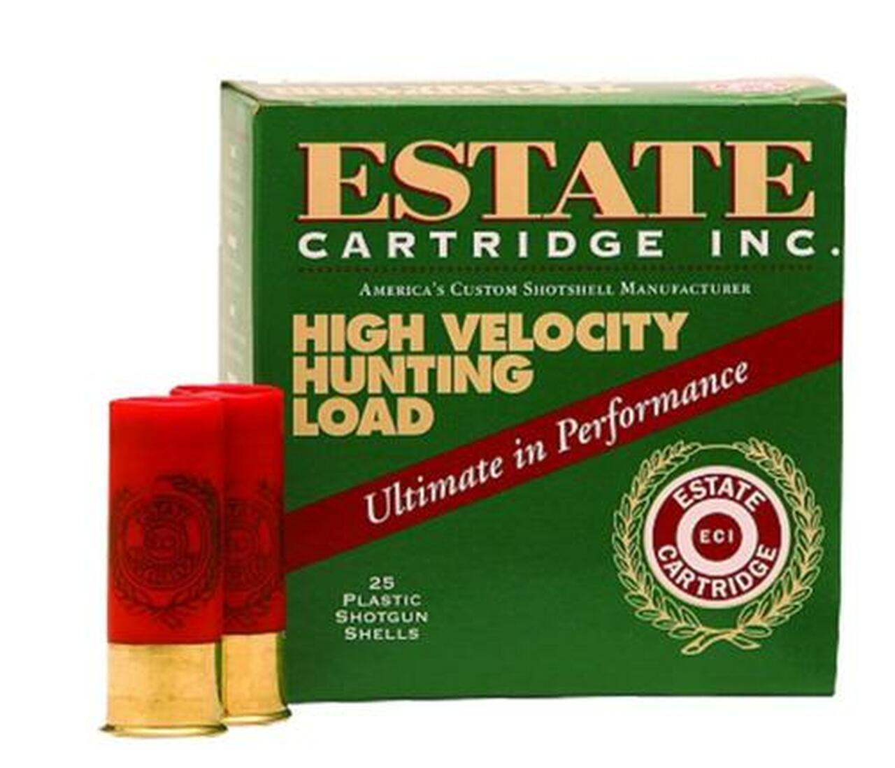 Estate High Velocity Hunting 20 Ga, 2.75", 1oz, 5 Shot, 25rd/Box Estate High Velocity Hunting 20 Ga, 2.75", 1oz, 5 Shot, 25rd/Box