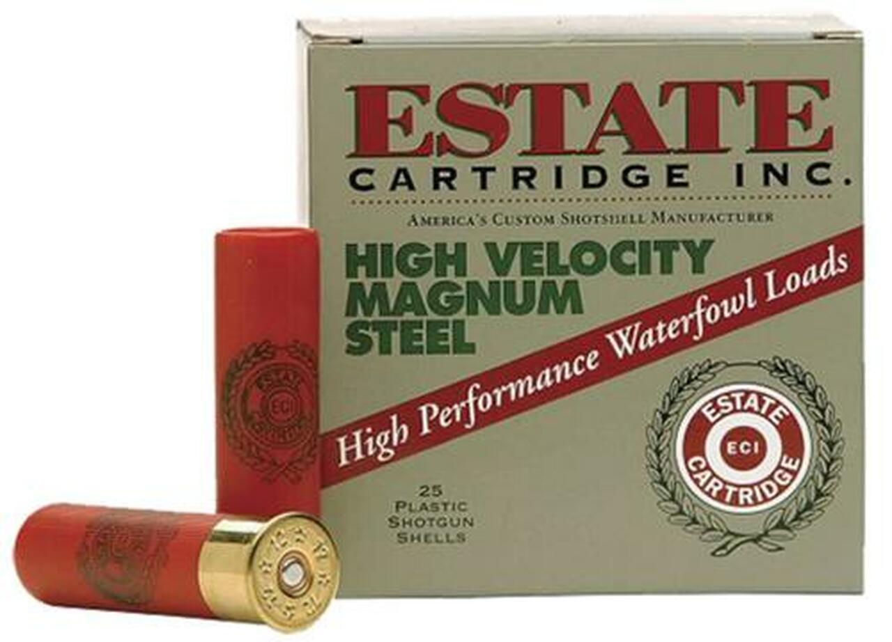 Estate High Velocity Magnum Steel 12 Ga, 4 Steel, 250rd/Case Estate High Velocity Magnum Steel 12 Ga, 4 Steel, 250rd/Case