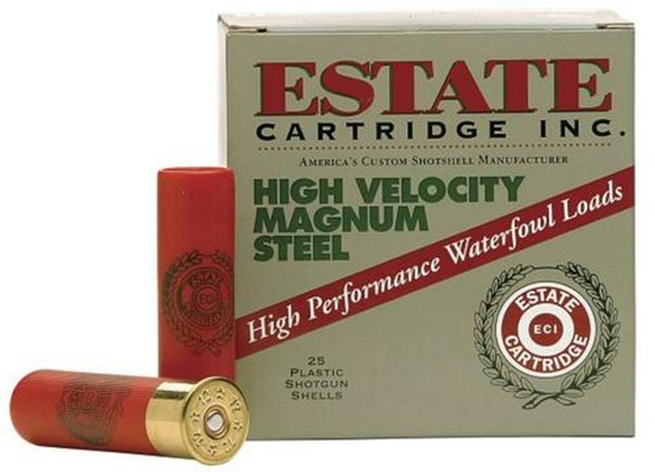 Estate High Velocity Magnum Steel 12 Ga, 3", 1-3/8oz, BBB Shot, 25rd/Box Estate High Velocity Magnum Steel 12 Ga, 3", 1-3/8oz, BBB Shot, 25rd/Box