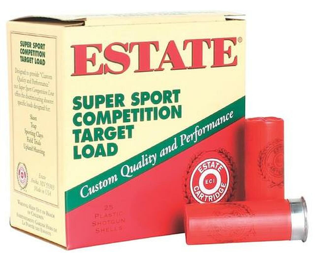 Estate Super Sport Target 12 Ga, 7.5 Shot, 1 1/8oz, 25rd/Box Estate Super Sport Target 12 Ga, 7.5 Shot, 1 1/8oz, 25rd/Box