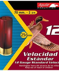 Aguila Standard Velocity Shotshell, 12 ga, #4 Lead Shot, 2-3/4", 1-1/8oz, 25rd/Box