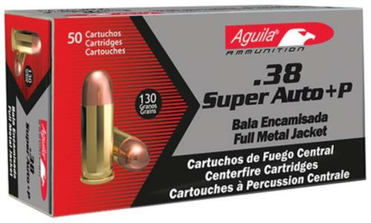 Aguila .38 Super + P 130gr, FMJ, 50rd Box Aguila .38 Super + P 130gr, FMJ, 50rd Box