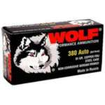 Wolf .380 ACP, 91 Gr, FMJ, Steel Case, 1000rd/Case