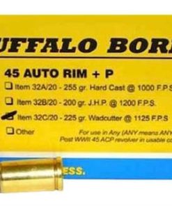 Buffalo Bore 45 Auto Rim +P 225gr, Wadcutter 20rd Box