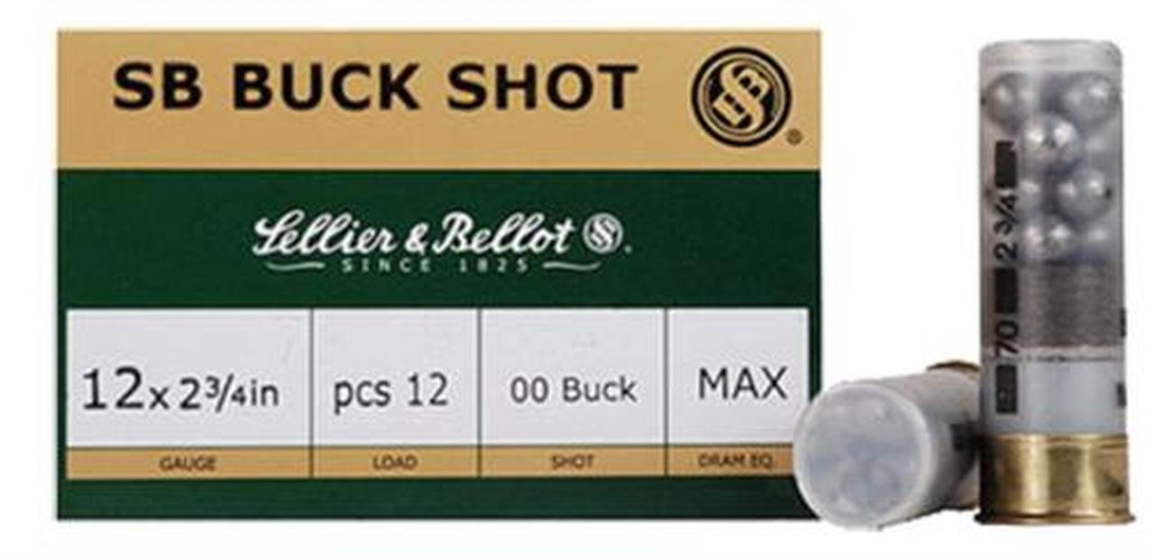 Sellier and Bellot SB Buckshot 12Ga 2 3/4 1 1/8 oz #00 9 Pellet 25Rd/Box Sellier and Bellot SB Buckshot 12Ga 2 3/4 1 1/8 oz #00 9 Pellet 25Rd/Box