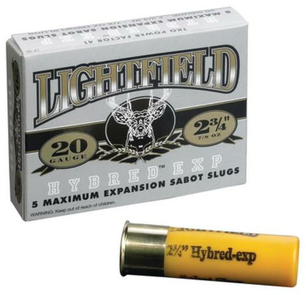 Lightfield Hybrid Express 20 Ga, 2.75", 7/8oz, Slug Shot, 5rd/Box, 36 Box/Case Lightfield Hybrid Express 20 Ga, 2.75", 7/8oz, Slug Shot, 5rd/Box, 36 Box/Case
