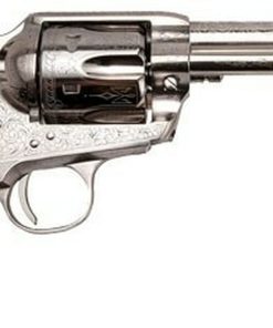 Cimarron S.A.A. Frontier Engraved .45 Long Colt5.5.5" Barrel Nickel Finish, Ivory Type Grips 6 Round