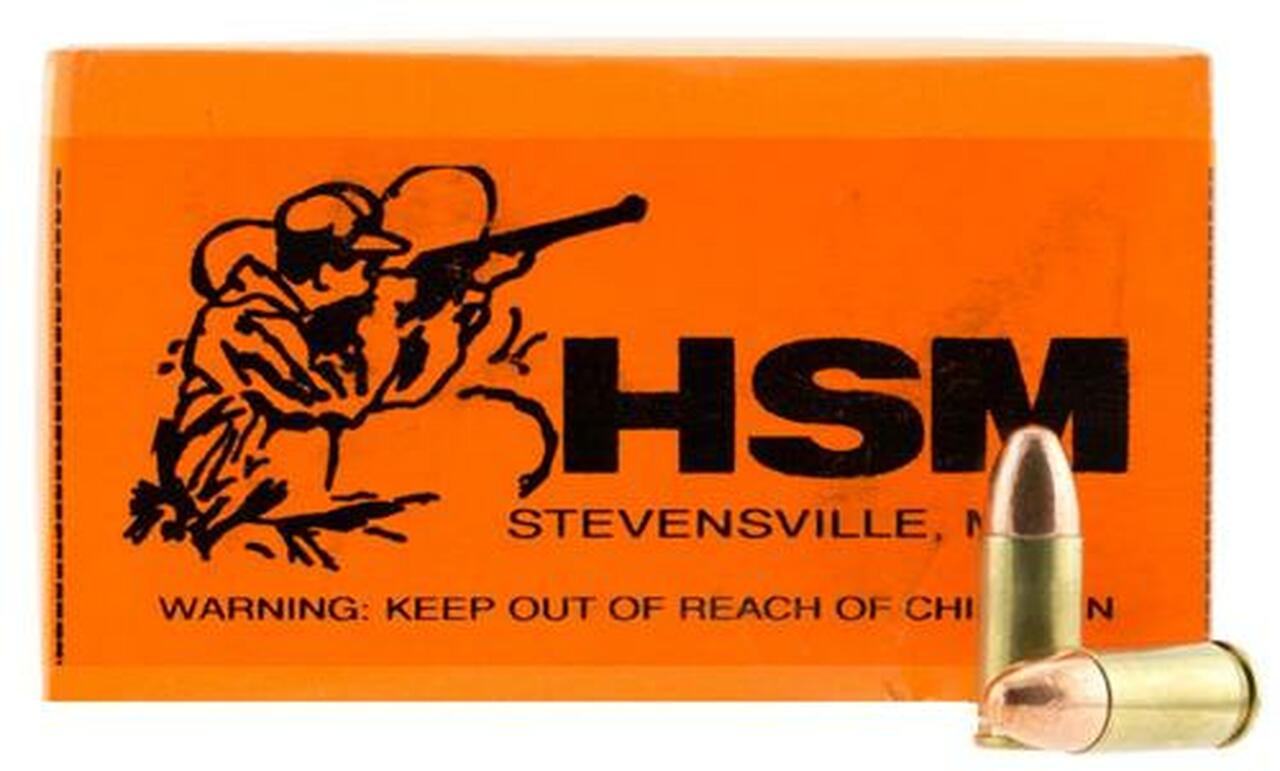 HSM 9mm 124gr, FMJ Round Nose 50rd/Box HSM 9mm 124gr, FMJ Round Nose 50rd/Box