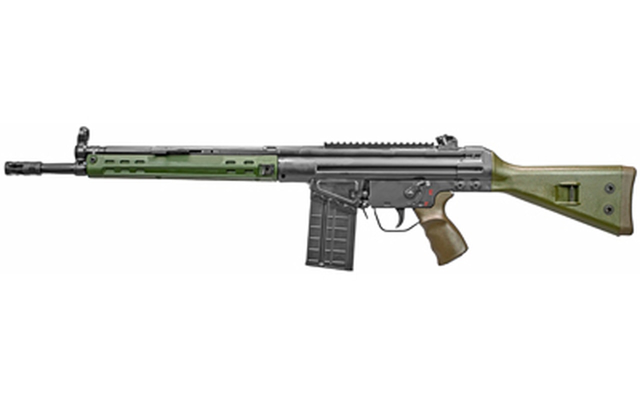 PTR Industries PTR-91 GIRK, 308 Win, 16" Barrel, Black, Green Furniture, 20Rd, Welded Scope Mount, Metal Lower, Removable 5/X24 Flash Hider, 1-20Rd Magazine PTR Industries PTR-91 GIRK, 308 Win, 16" Barrel, Black, Green Furniture, 20Rd, Welded Scope Mount, Metal Lower, Removable 5/X24 Flash Hider, 1-20Rd Magazine