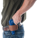 Allen Glenwood Brown Leather Belt Slide Holster, Med/Lg Frame Autos, Ambidextrous