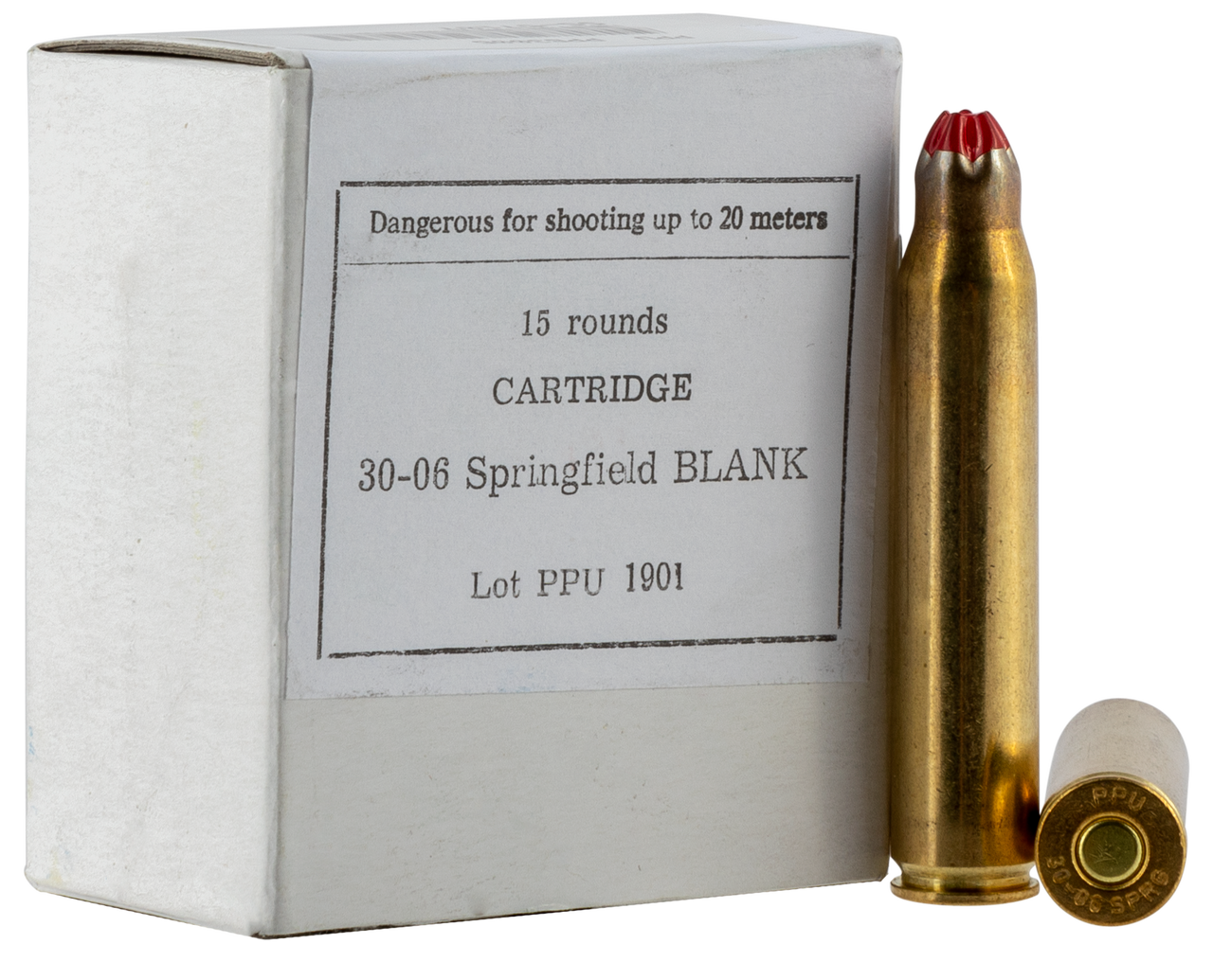 PPU Blank Standard Case 30-06 Springfield, 15rd Box - Not Ammo, These Are Blanks PPU Blank Standard Case 30-06 Springfield, 15rd Box - Not Ammo, These Are Blanks