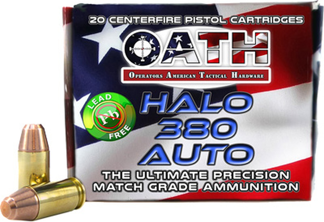 Oath Halo .380 ACP, 90 Gr, FMJ, 20rd/Box Oath Halo .380 ACP, 90 Gr, FMJ, 20rd/Box