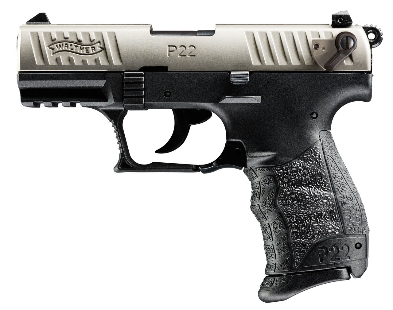Walther P22 Q .22 LR, 3.42" Barrel, Black/Nickel, 10rd Walther P22 Q .22 LR, 3.42" Barrel, Black/Nickel, 10rd