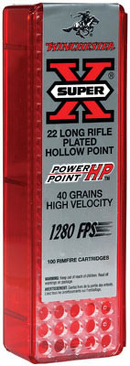 Winchester Super-X 22LR 40gr, Plated Power-Point, 100rd/Box Winchester Super-X 22LR 40gr, Plated Power-Point, 100rd/Box