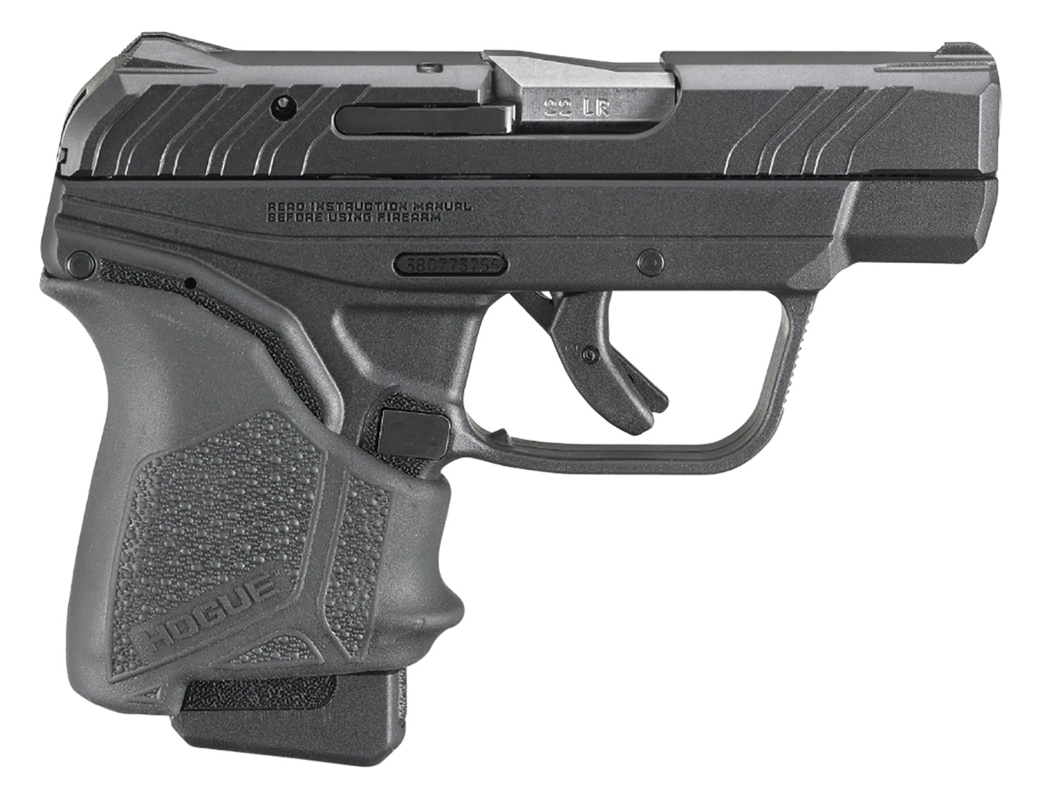 Ruger LCP II Lite Rack 22LR Pistol with Hogue HandAll Grip Sleeve Ruger LCP II Lite Rack 22LR Pistol with Hogue HandAll Grip Sleeve