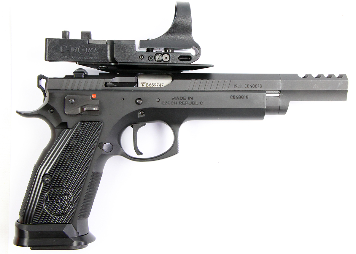 CZ 75 TS Czechmate Open Division Competition 9mm Pistol with C-More Red Dot, Compensator, Mounts, & 2 Barrels CZ 75 TS Czechmate Open Division Competition 9mm Pistol with C-More Red Dot, Compensator, Mounts, & 2 Barrels