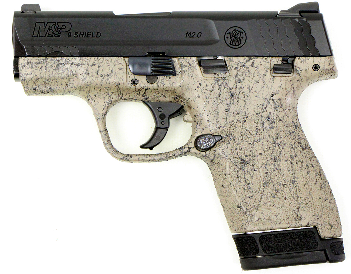 Smith & Wesson M&P Shield M2.0 9mm Pistol, FDE with Black Spiderweb Smith & Wesson M&P Shield M2.0 9mm Pistol, FDE with Black Spiderweb