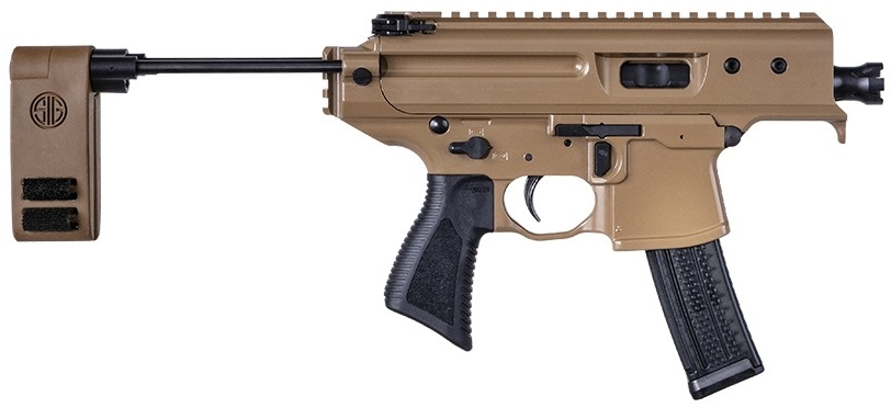 Sig Sauer MPX Copperhead 9mm Pistol with Arm Brace, Flat Dark Earth Sig Sauer MPX Copperhead 9mm Pistol with Arm Brace, Flat Dark Earth