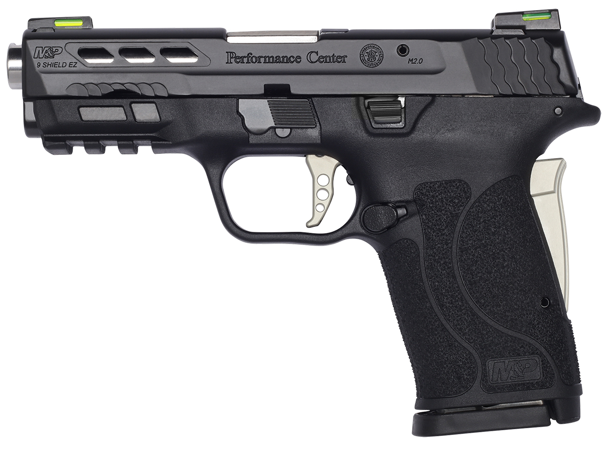 Smith & Wesson Performance Center M&P 9 Shield EZ 9mm Pistol with Ported Barrel, Silver Smith & Wesson Performance Center M&P 9 Shield EZ 9mm Pistol with Ported Barrel, Silver