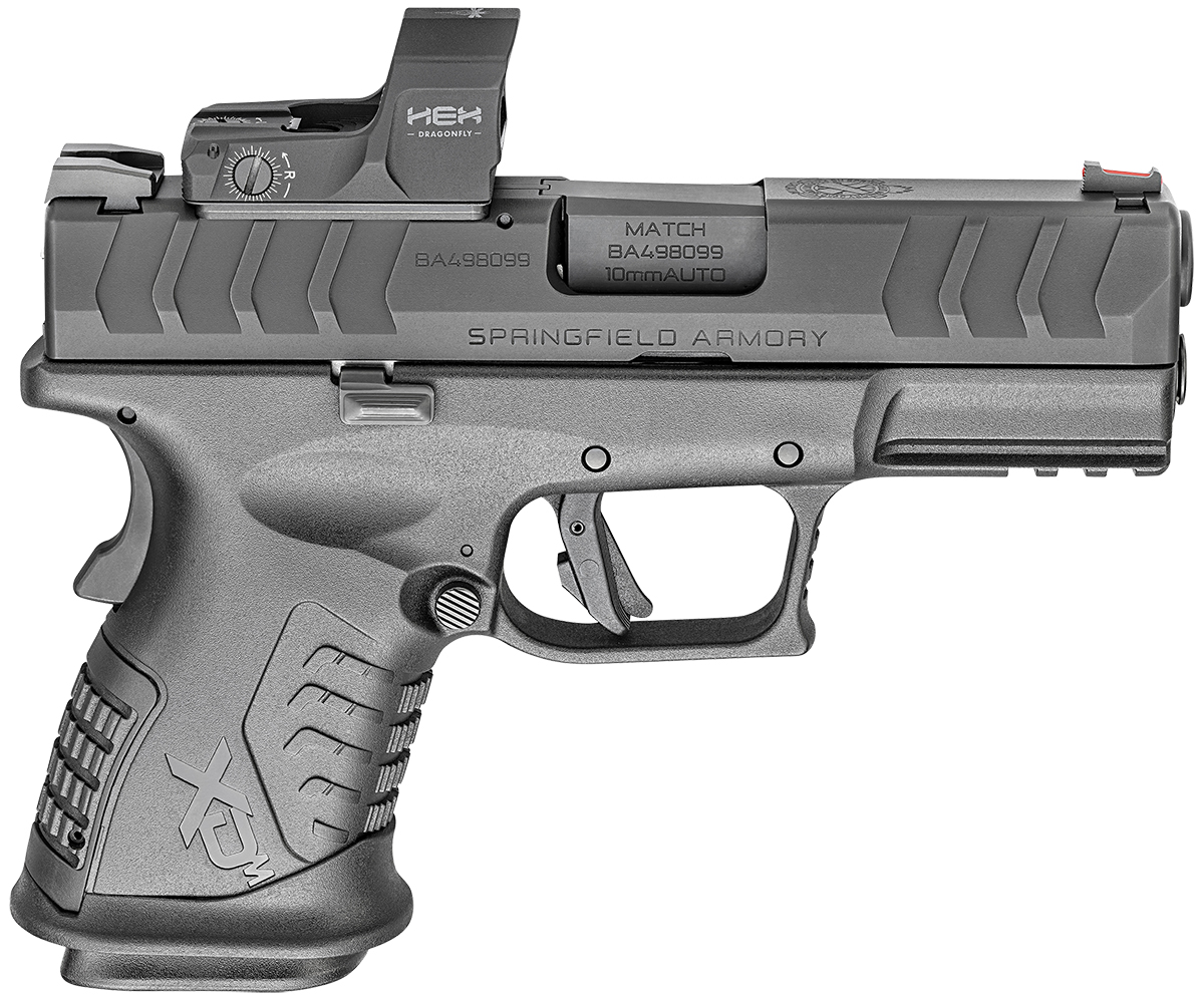 Springfield Armory XDm Elite 3.8" Barrel Compact OSP 10mm Pistol with Hex DragonFly Red Dot Sight Springfield Armory XDm Elite 3.8" Barrel Compact OSP 10mm Pistol with Hex DragonFly Red Dot Sight