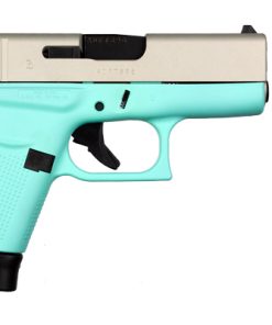 Glock 43 Apollo Custom Cerakote Robin's Egg Blue and Stainless 9mm Pistol