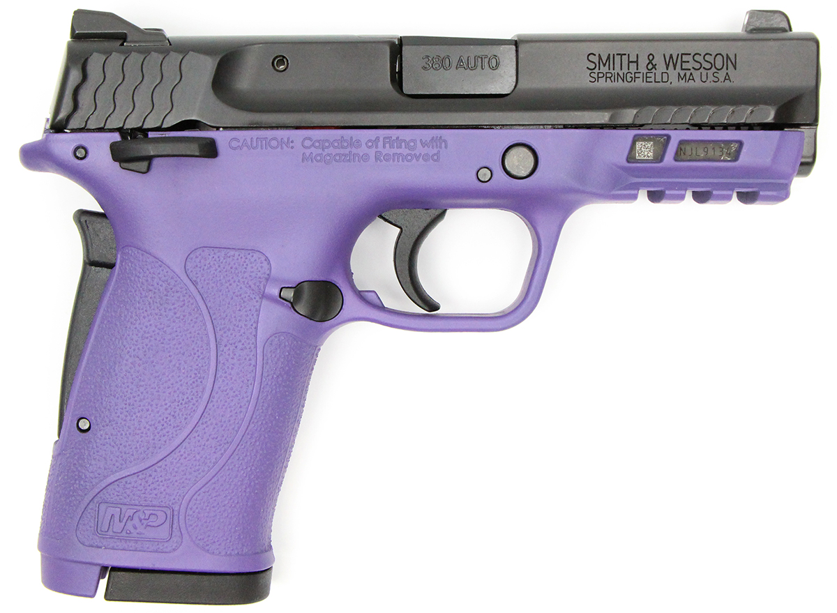 Smith & Wesson Shield EZ 380 Purple Passion Edition 380 ACP Pistol with Manual Safety - Hyatt Custom Smith & Wesson Shield EZ 380 Purple Passion Edition 380 ACP Pistol with Manual Safety - Hyatt Custom