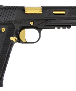 Nighthawk Custom 1911 Agent 2 Black with Gold Accents 9mm Pistol with Threaded Barrel