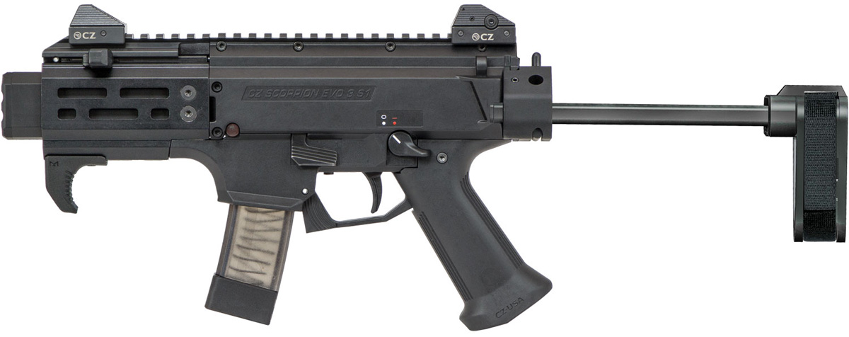 CZ Scorpion EVO3 S2 Micro 9mm Tactical Pistol with Arm Brace CZ Scorpion EVO3 S2 Micro 9mm Tactical Pistol with Arm Brace