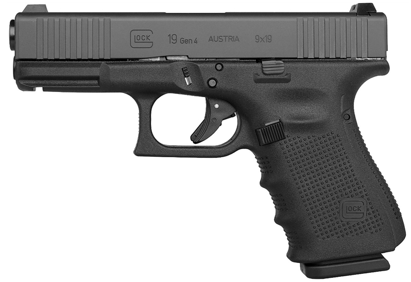 Glock 19 Gen4 9mm Pistol Front Serrations Steel Sights Glock 19 Gen4 9mm Pistol Front Serrations Steel Sights