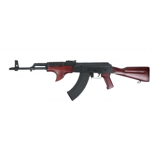PSAK-47 GF3 Forged Classic Red Wood Shark Fin with Cheese Grater Upper Hand Guard Rifle - 51655112881 Palmetto State Armory