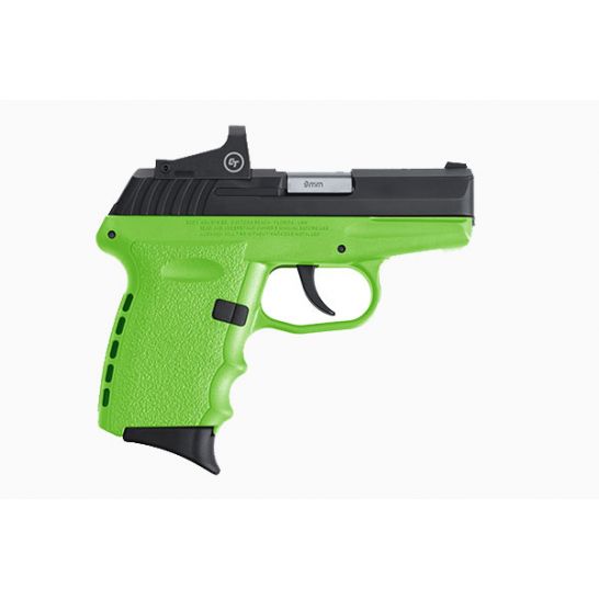 SCCY CPX-2RD 9mm Pistol, Lime/Black - CPX-2CBLGRD SCCY CPX-2RD 9mm Pistol