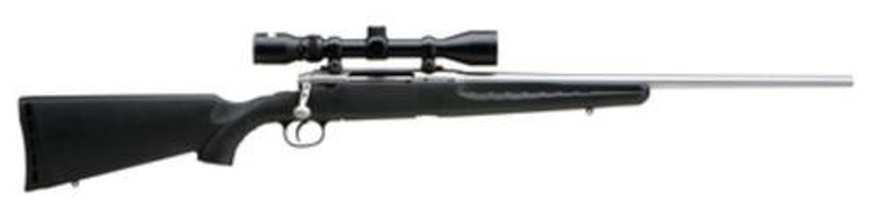 Savage Axis Xp .270 Winchester 22 Inch Stainless Steel Barrel High Luster Finish Black Synthetic Stock 4 Rounds Includes 3-9X40mm Riflescope Mounted Savage Axis Xp .270 Winchester 22 Inch Stainless Steel Barrel High Luster Finish Black Synthetic Stock 4 Rounds Includes 3-9X40mm Riflescope Mounted