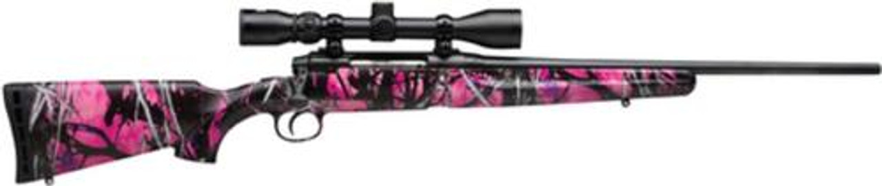 Savage Arms Axis XP Youth Package 7mm-08 Remington 20" Barrel Matte Black Synthetic Stock Muddy Girl Camouflage Finish 4rds Includes 3-9x40mm Riflescope Mounted Savage Arms Axis XP Youth Package 7mm-08 Remington 20" Barrel Matte Black Synthetic Stock Muddy Girl Camouflage Finish 4rds Includes 3-9x40mm Riflescope Mounted
