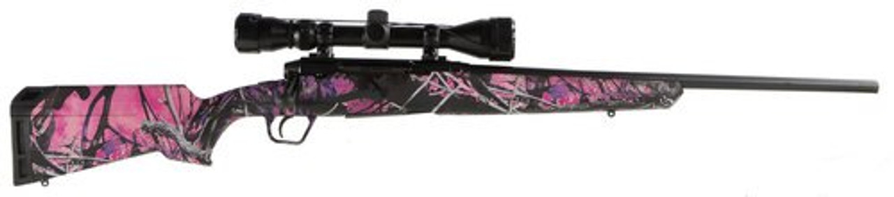 Savage Axis XP Compact, .223 Rem, 20", 4rd, 3-9x40mm Weaver Scope, Muddy Girl Camo Savage Axis XP Compact, .223 Rem, 20", 4rd, 3-9x40mm Weaver Scope, Muddy Girl Camo