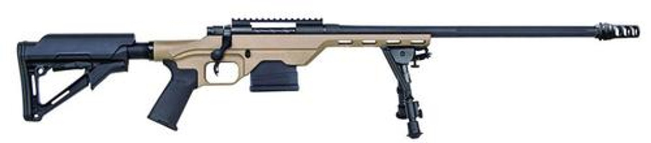 Mossberg MVP LC 6.5 Creedmoor 22" Fluted Barrel, Break Magpul Stock Tan Chassi 10rd Mag Mossberg MVP LC 6.5 Creedmoor 22" Fluted Barrel, Break Magpul Stock Tan Chassi 10rd Mag